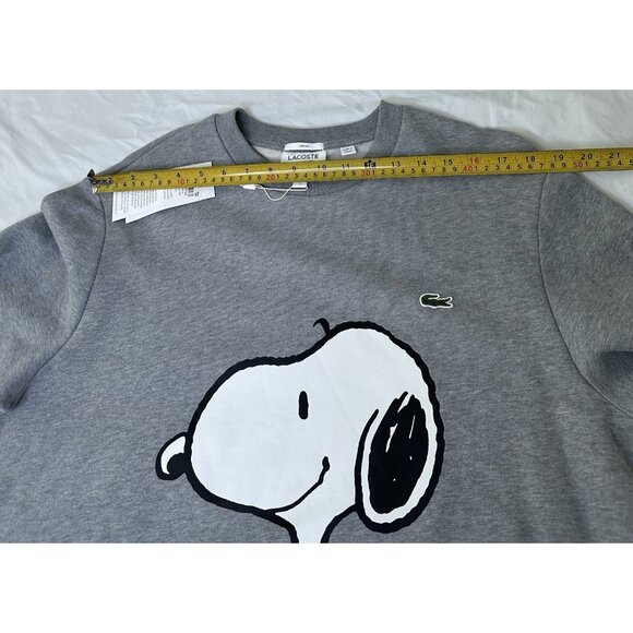 Lacoste X Peanuts Snoopy Graphic Fleece Sweatshirt Gray Unisex L NWT - Picture 9 of 11